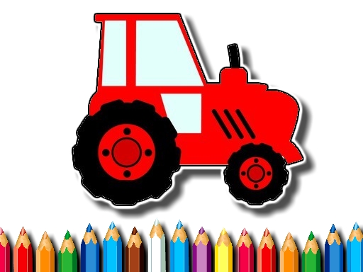 Easy Kids Coloring Tractor thumbnail
