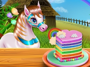 Pony Cooking Rainbow Cake thumbnail