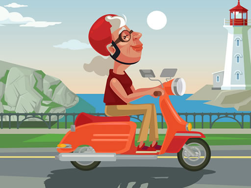 City Scooter Ride Coloring thumbnail