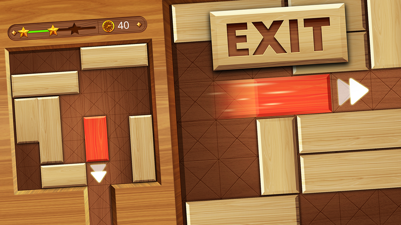 EXIT unblock red wood block thumbnail