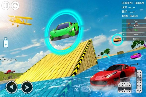 Water Car Stunt Racing 2019 3D Cars Stunt Games  image