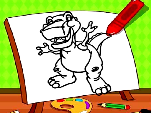 Easy Kids Coloring Dinosaur thumbnail