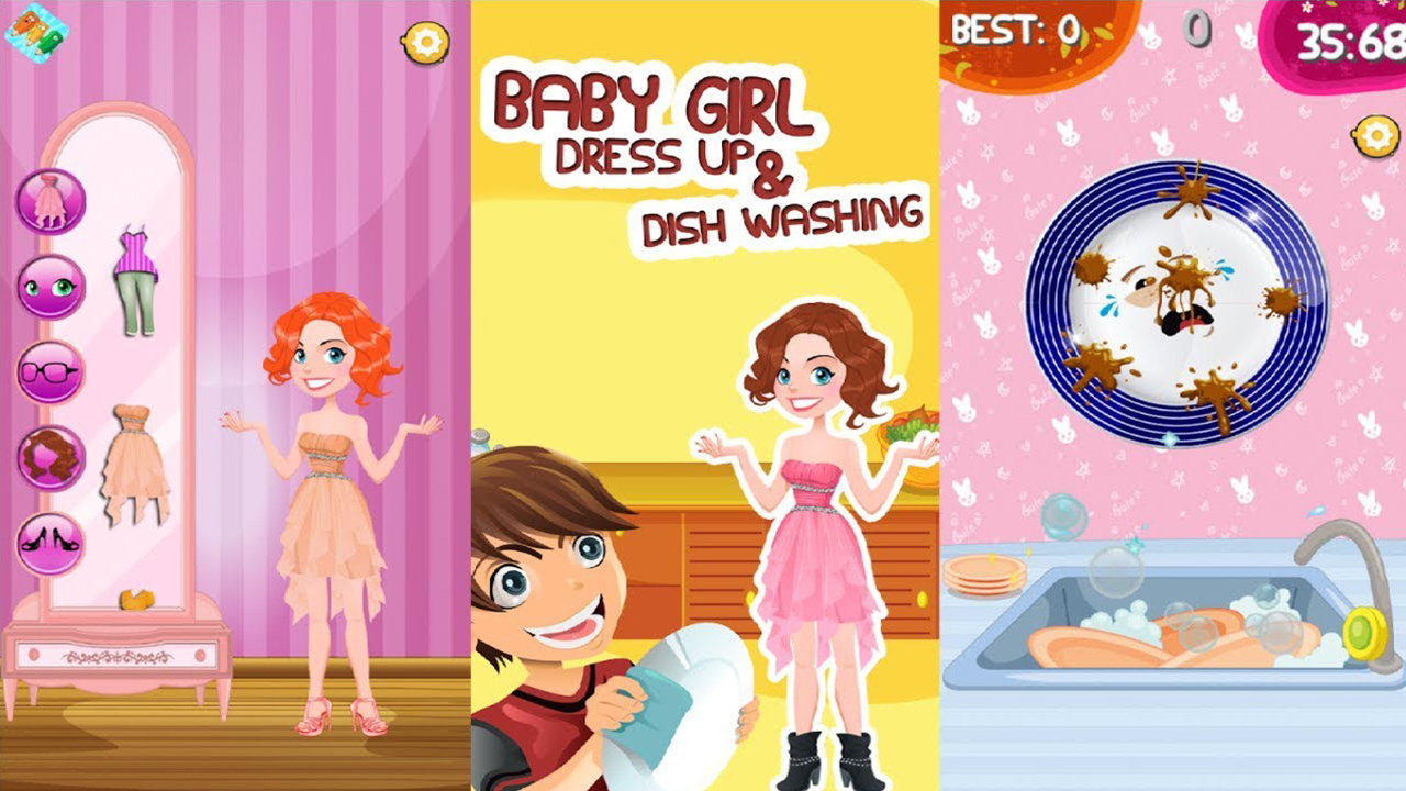 Girl Dress up & Dishwashing thumbnail