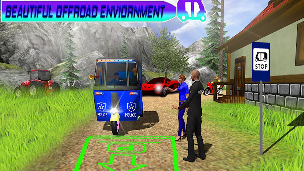 Police Auto Rickshaw Taxi Game thumbnail