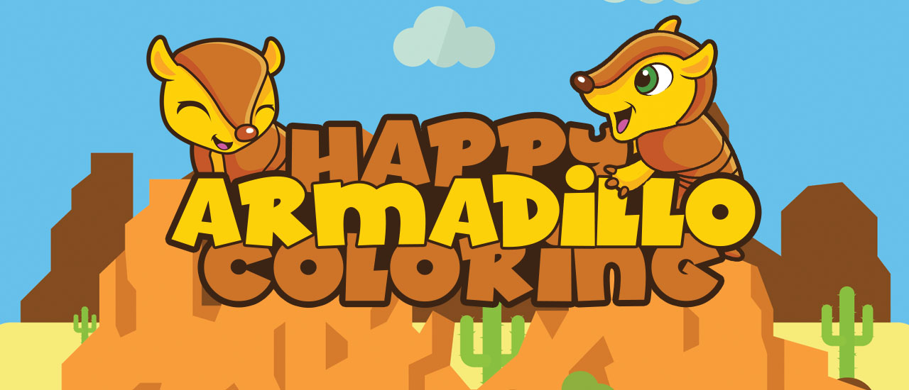 Happy Armadillo Coloring