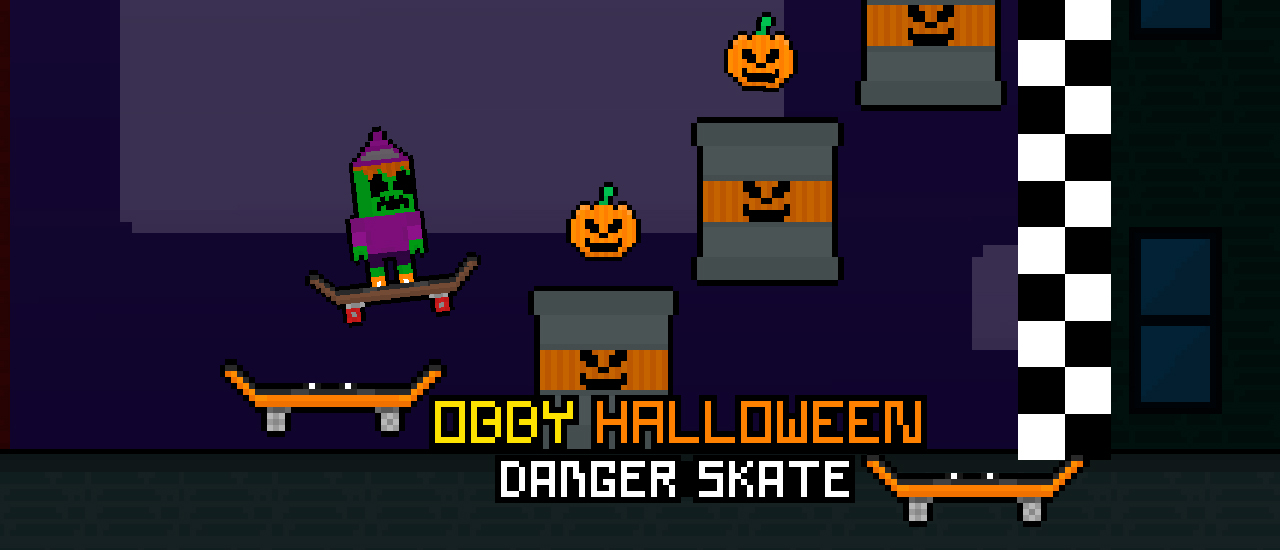 Obby Halloween Danger Skate screenshot