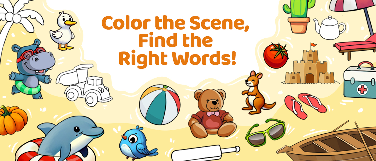 Word Art – Color Book Puzzle game interface - Detailed game function display