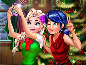 Ladybug And Elsa Xmas Selfie thumbnail